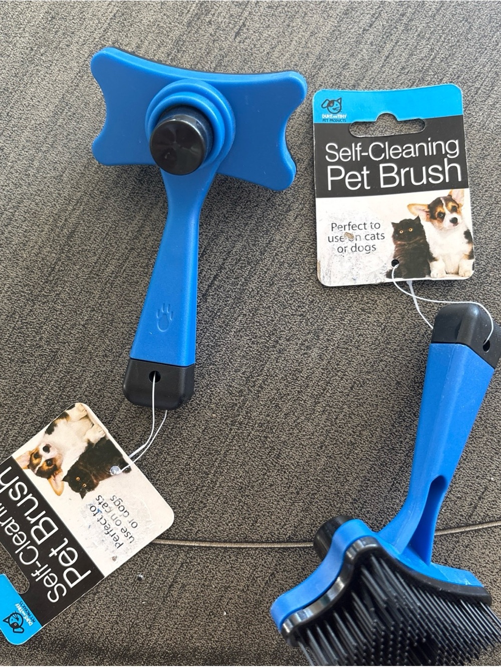 Self-Cleaning Pet Brush - Blue 2 Pack